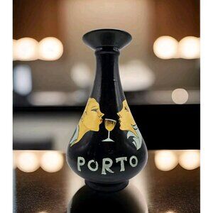 Handpainted Art Deco 1920/ 1930's Ladies With Glass Of Wine " Porto Ceramic Vase